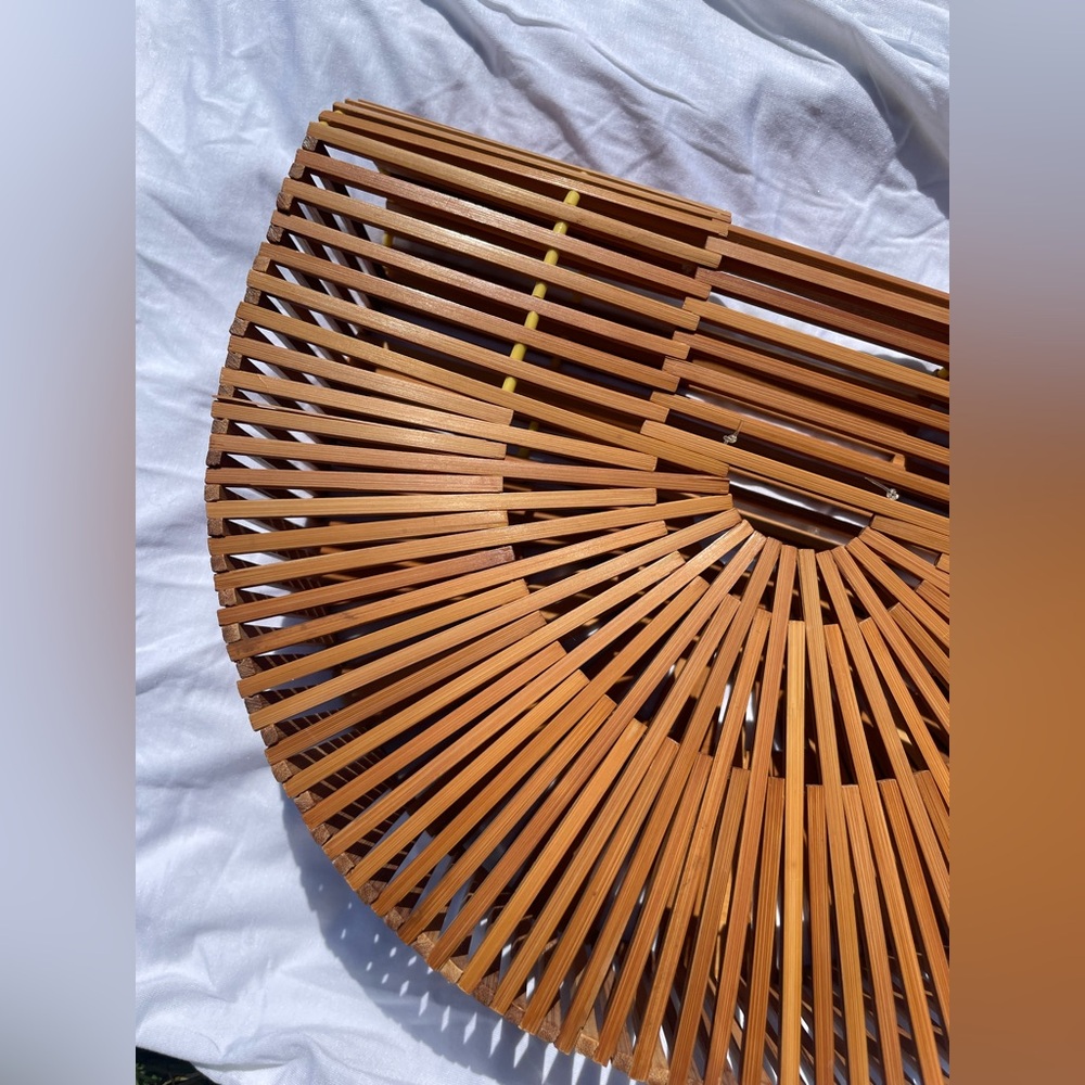Vintage Bamboo Half-Moon Cage Bag - Picture 3 of 16